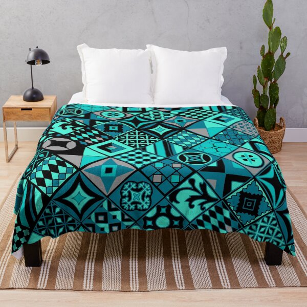 Item preview, Tropical Colored Tile Patterns designed and sold by sunnthreads.