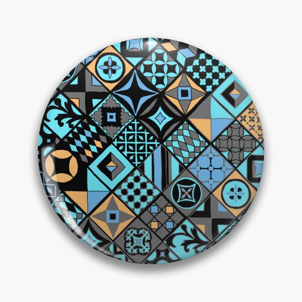 Item preview, Tropical Colored Tile Patterns 002 designed and sold by sunnthreads.