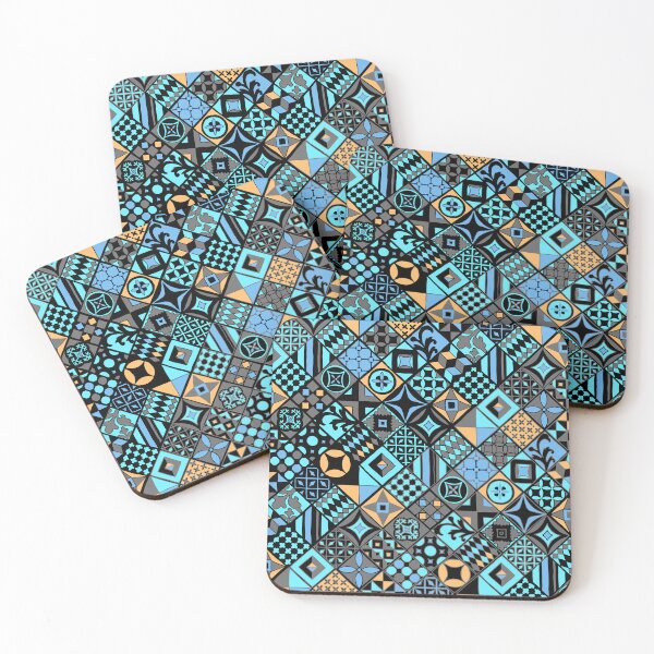 Item preview, Tropical Colored Tile Patterns 002 designed and sold by sunnthreads.