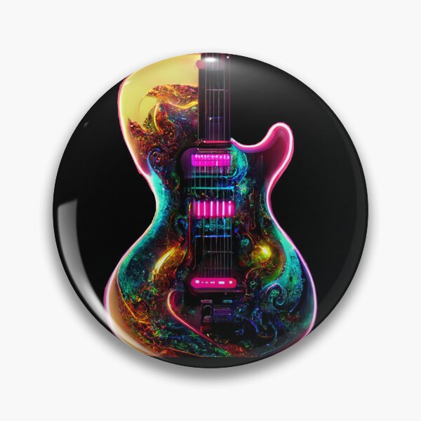 Item preview, Gfab Bfab Gen Ai FFab ABAI Surreal Trends Clothing Neon Electric guitar designed and sold by Surrealtrends.
