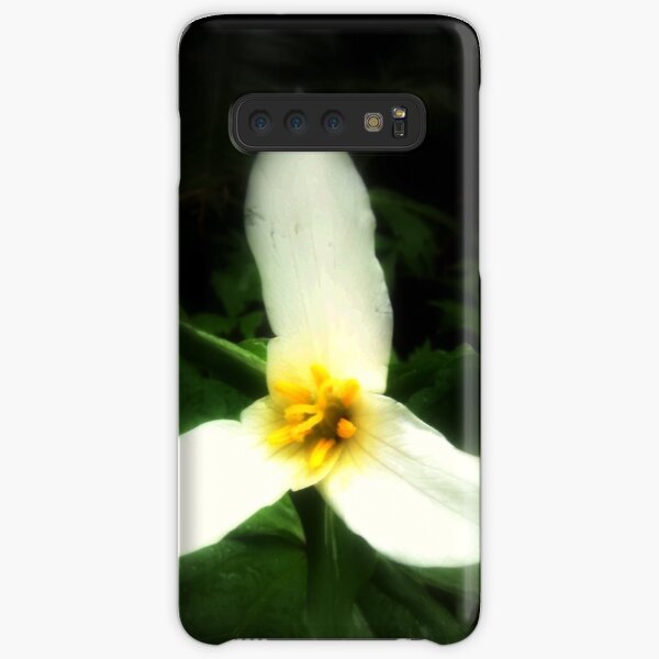 white trillium, dark background Samsung Galaxy Snap Case