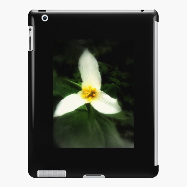 white trillium, dark background iPad Snap Case