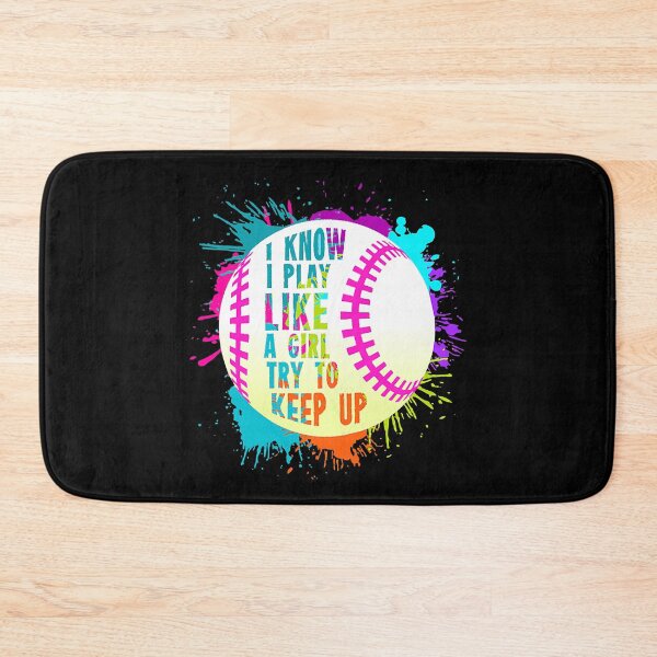 Item preview, I Know I Play Like A Girl Try To Keep Up Funny Softball Baseball Quote designed and sold by MichelSorour.