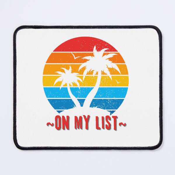 Item preview, On My List- Retro Palm Tree Sunset, Good Vibes, Self Love designed and sold by Sun Sand & Sea Art.
