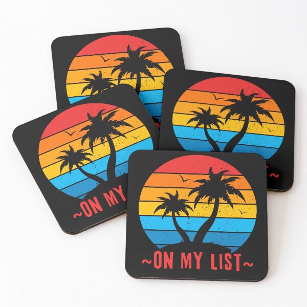 Item preview, On My List- Retro Palm Tree Sunset,  Good Vibes, Self Love  designed and sold by Sun Sand & Sea Art.