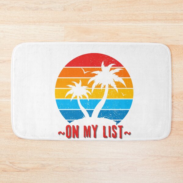 Item preview, On My List- Retro Palm Tree Sunset,  Good Vibes, Self Love  designed and sold by Sun Sand & Sea Art.