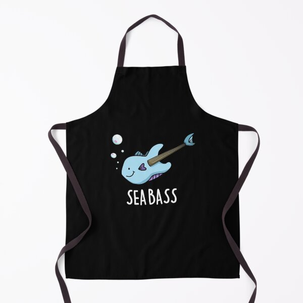 Item preview, Sea Bass Funny Bass Guitar Fish Puns (Dark BG) designed and sold by punnybone.