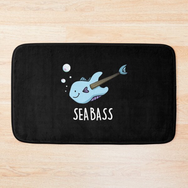 Item preview, Sea Bass Funny Bass Guitar Fish Puns (Dark BG) designed and sold by punnybone.