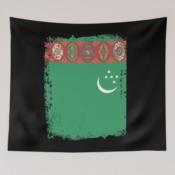 Item preview, Turkmenistan Flag Distressed designed and sold by rafaeltto.