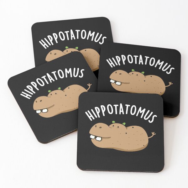 Artikelvorschau, Hip-potato-mus Lustige Nilpferd-Wortspiele (Dark BG) entworfen und verkauft von punnybone.
