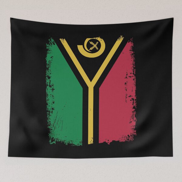 Item preview, Vanuatu Flag Distressed designed and sold by rafaeltto.