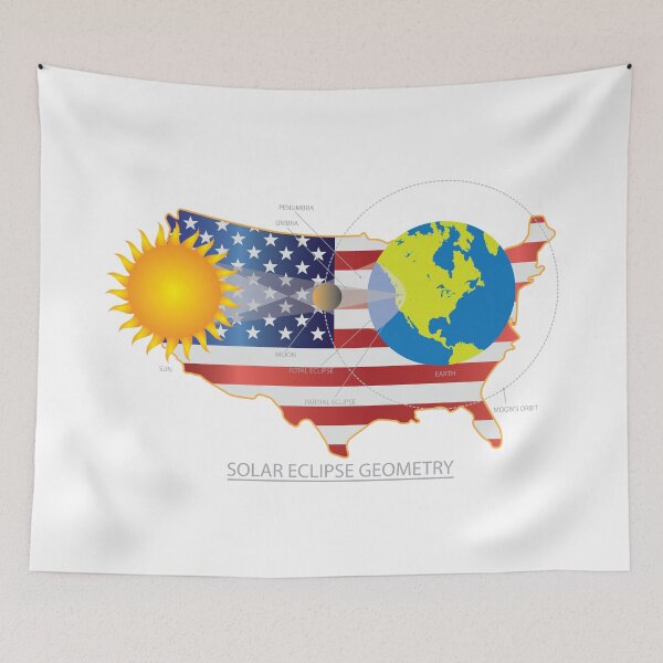 Item preview, 2017 Total Solar Eclipse Across USA Map Geometry Illustration designed and sold by jpldesigns.