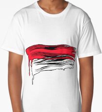 Lichtenstein Brush Strokes: Red Long T-Shirt