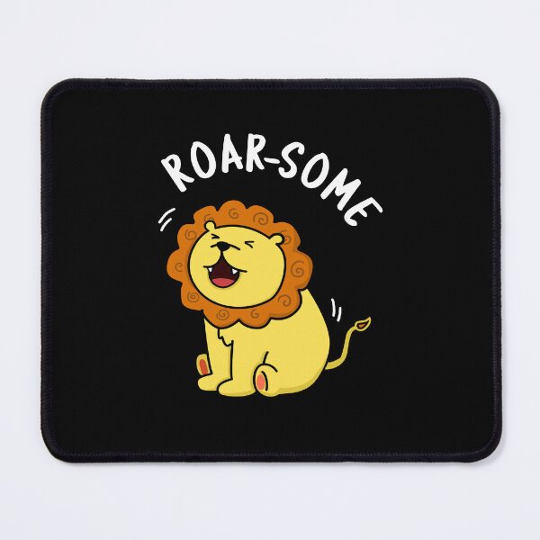 Item preview, Roarsome Funny Awesome Lion Puns (Dark BG) designed and sold by punnybone.