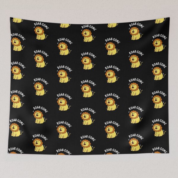 Item preview, Roarsome Funny Awesome Lion Puns (Dark BG) designed and sold by punnybone.