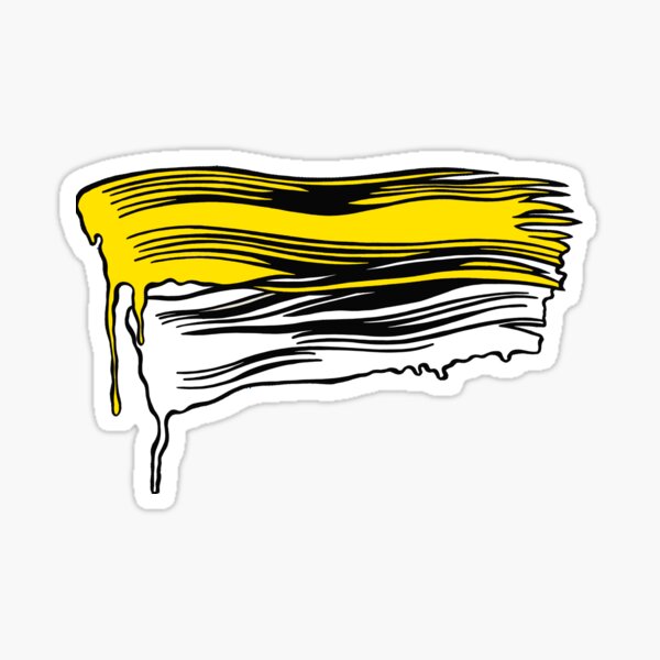 Lichtenstein Brush Strokes: Jaune Sticker