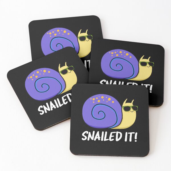 Item preview, Snailed It Funny Snail Puns (Dark BG) designed and sold by punnybone.