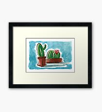 Dos Cactus, Una Senoritia Framed Print