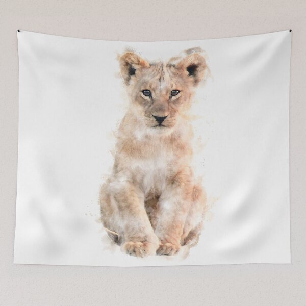 Item preview, Lion Cub Watercolour Artwork designed and sold by Typeglyphs.