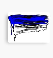 Lichtenstein Brush Strokes: Klein Blue Canvas Print