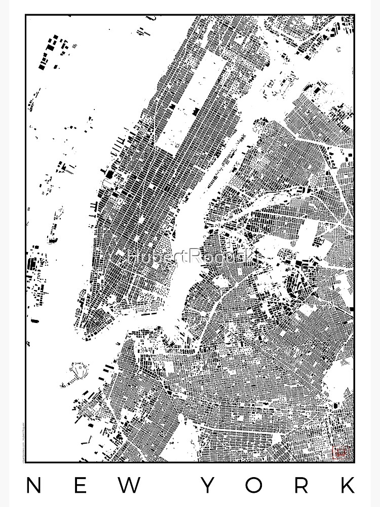 New York Map Schwarzplan Only Buildings Urban Plan by HubertRoguski