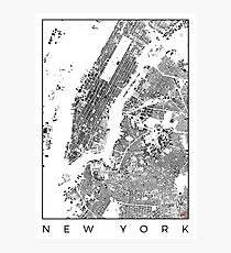 Lámina fotográfica New York Map Schwarzplan Only Buildings Plan Urbano