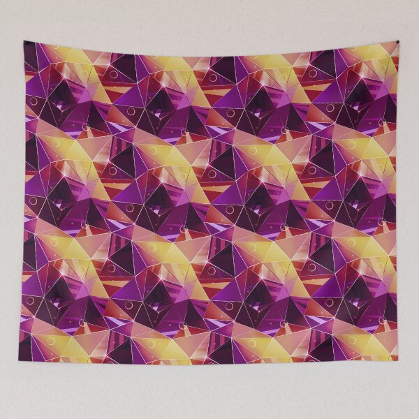 Item preview, Polygonal pattern.Black, red, yellow, orange background. designed and sold by marinaklykva.
