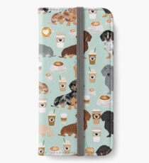 Dachshund coffee latte dachsie doxie dog breed cute pattern for weener dog lover iPhone Wallet/Case/Skin