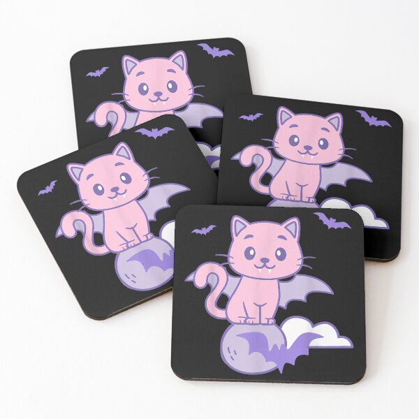 Item preview, Soft Goth Pastel Goth Bat Halloween Cat designed and sold by Gormgunnarsson.