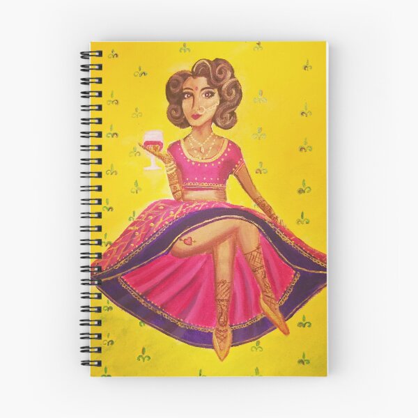 Item preview, Sassy Indian lady drinking wine in a sari designed and sold by poonspoon.