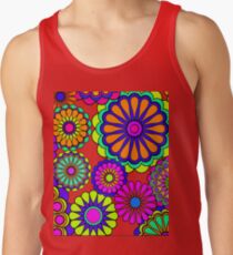 Flower Power Retro Style Hippy Flowers Tank Top