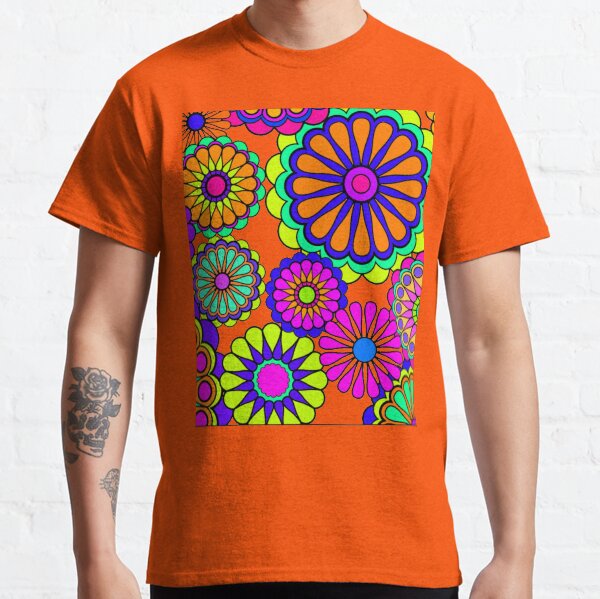 Flower Power Estilo Retro Hippy Flowers Camiseta clásica