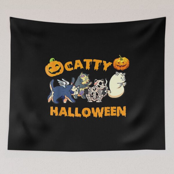 Item preview, Catty Halloween Cat Lover Halloween Ghost Cat Apparel designed and sold by Gormgunnarsson.