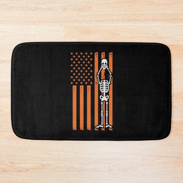 Aperçu de l'œuvre Spooky Skeleton Scary Skull et drapeau américain créée et vendue par DNW-art.