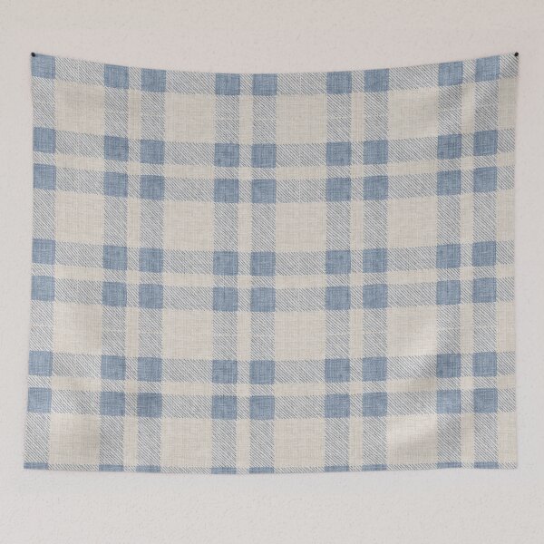 Aperçu de l'œuvre Lin et Plaid Bleu créée et vendue par SugarPineDesign.