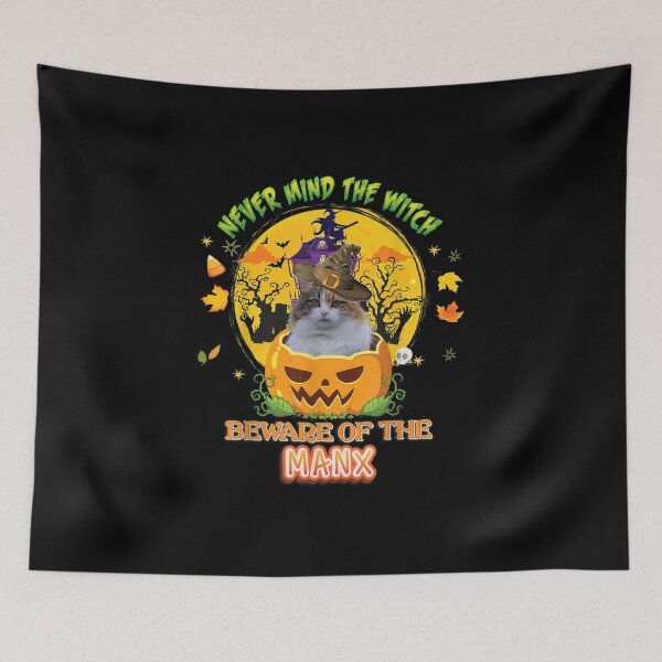 Item preview, Never Mind The Witch Beware Of Manx Cat Halloween Hat designed and sold by Kentkroon.