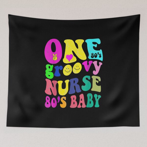 Item preview, one groovy nurse retro 80s theme costume for Halloween designed and sold by Edgarolander.