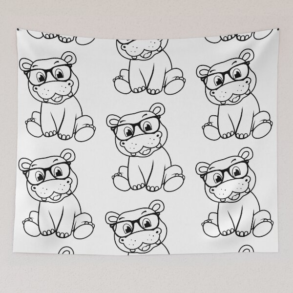 Item preview, Hip Hip Hipster Hippo designed and sold by KGoPrintables.
