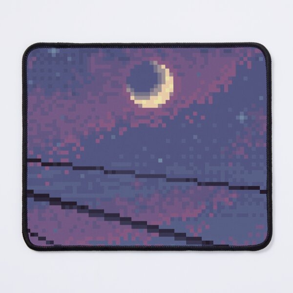 Item preview, Beautiful Moon at Sunrise Pixel Art Design designed and sold by daycast24.