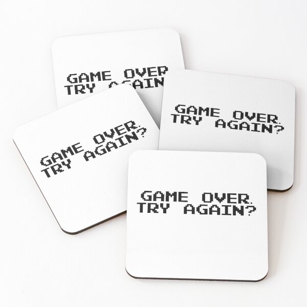 Item preview, GAME OVER TRY AGAIN Video Game Quotes Pixelated designed and sold by everything4eva.