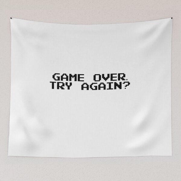 Item preview, GAME OVER TRY AGAIN Video Game Quotes Pixelated designed and sold by everything4eva.