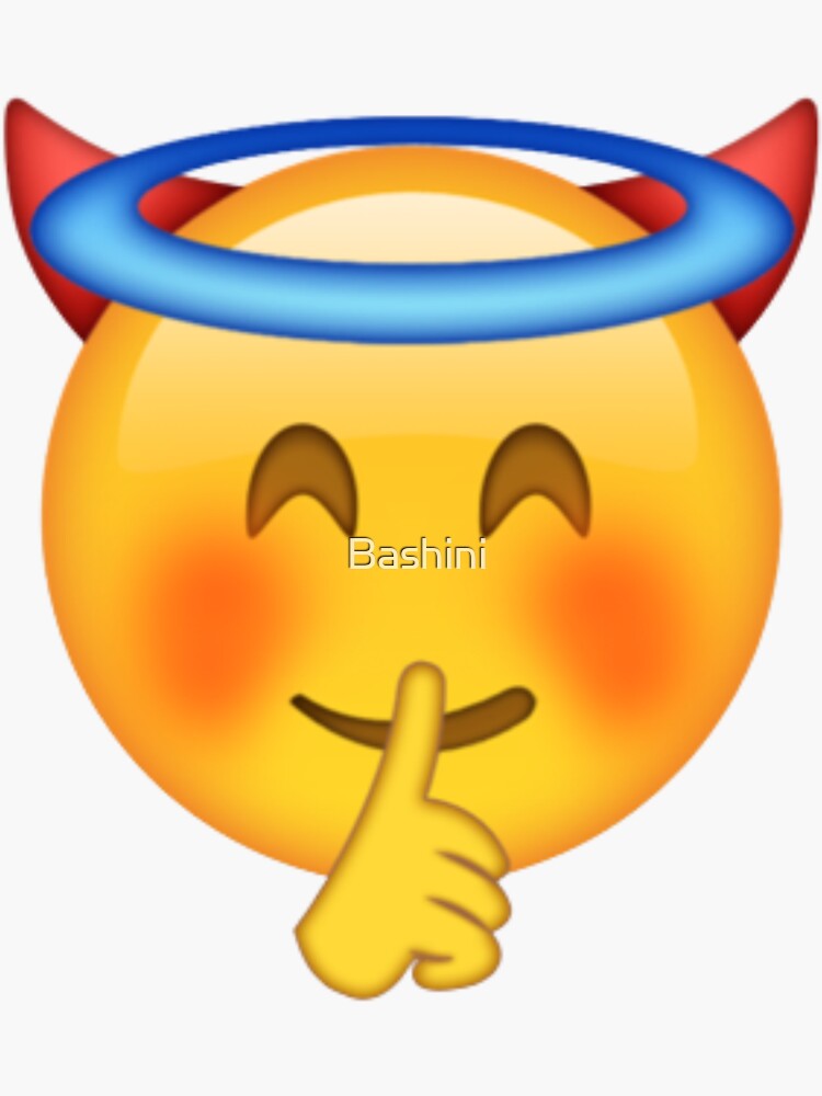 "Secret devilangel emoji" Sticker for Sale by Bashini Redbubble