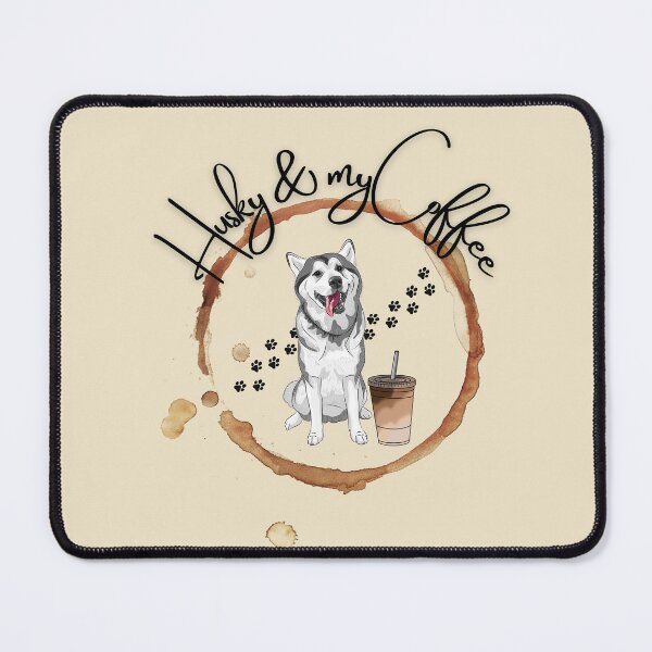 Item preview, Husky and My Coffee designed and sold by ElruffPets.