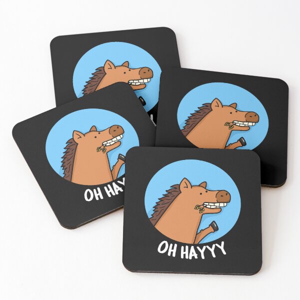 Item preview, Oh Hayyy Funny Horse Puns (Dark BG) designed and sold by punnybone.