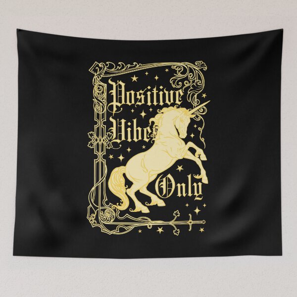 Item preview, Positive Vibes Only Unicorn designed and sold by RavenWake.