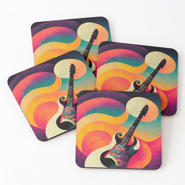 Item preview, Psychedelic style guitar print designed and sold by ThePurpleMelon.