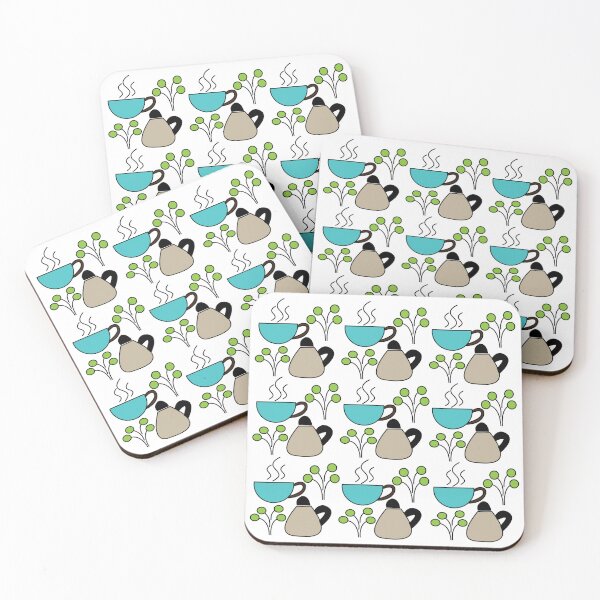 Item preview, Tea Time Teapot Tea Leaves Colorful Seamless Pattern  designed and sold by Nisha Prabhu.