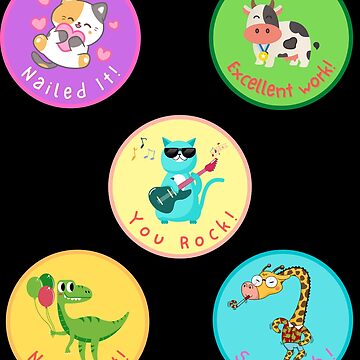 Reward Stickers for Kids, 72 Designs, 288PCS 1.5 Inch Teacher Stickers for  Students Incentive & Motivational Classroom Sticker for Children Students