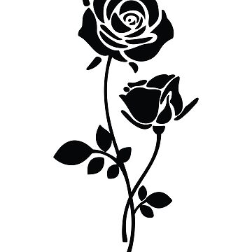 monochrome simple rose clipart