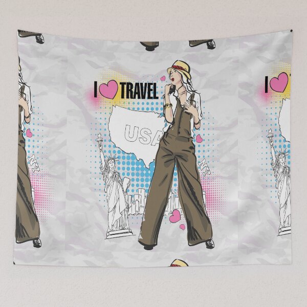Item preview, I Love Travel Fashion Girls Gift for Girlfriend and Wife designed and sold by Sunnyhova.